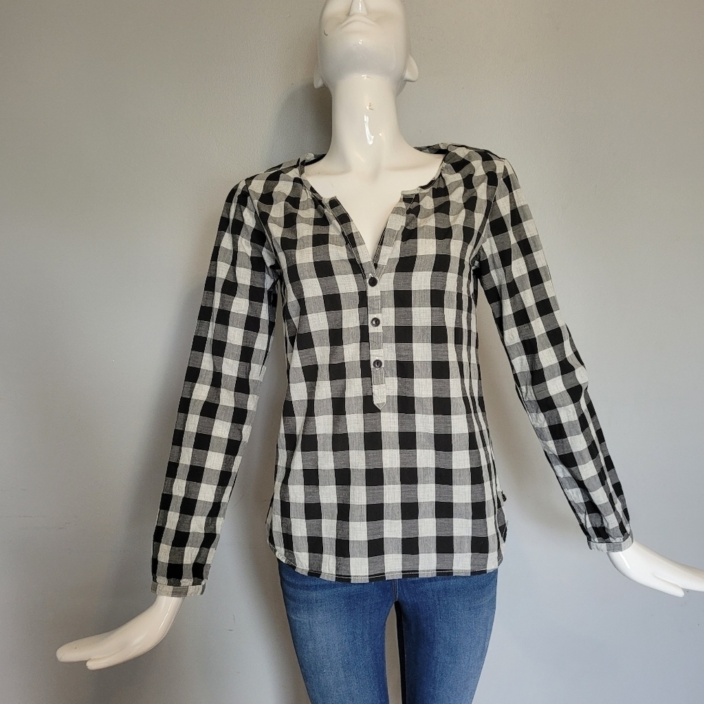 Maison Scotch Buffalo Plaid Blouse, VGUC, Size S